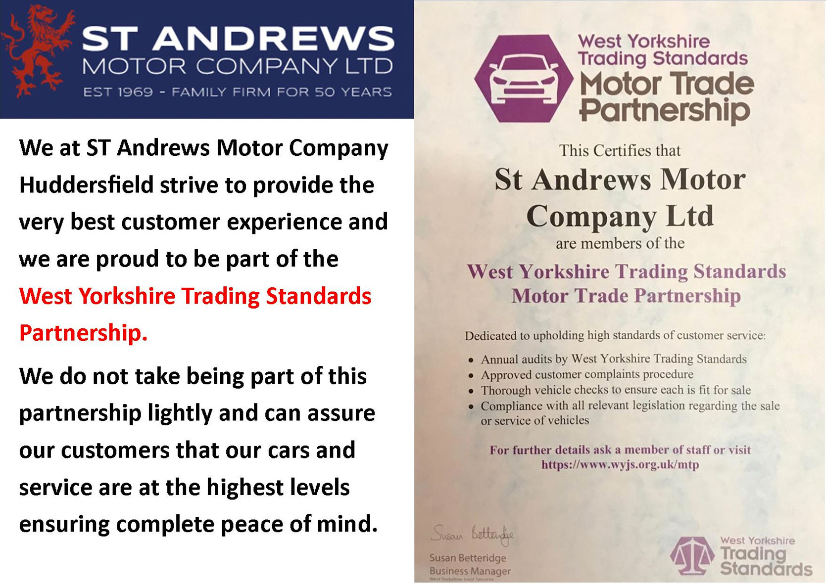 St Andrews - Trading Standards Award